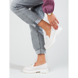 Weiße Shelovet-Plateau-Loafer für Damen 2