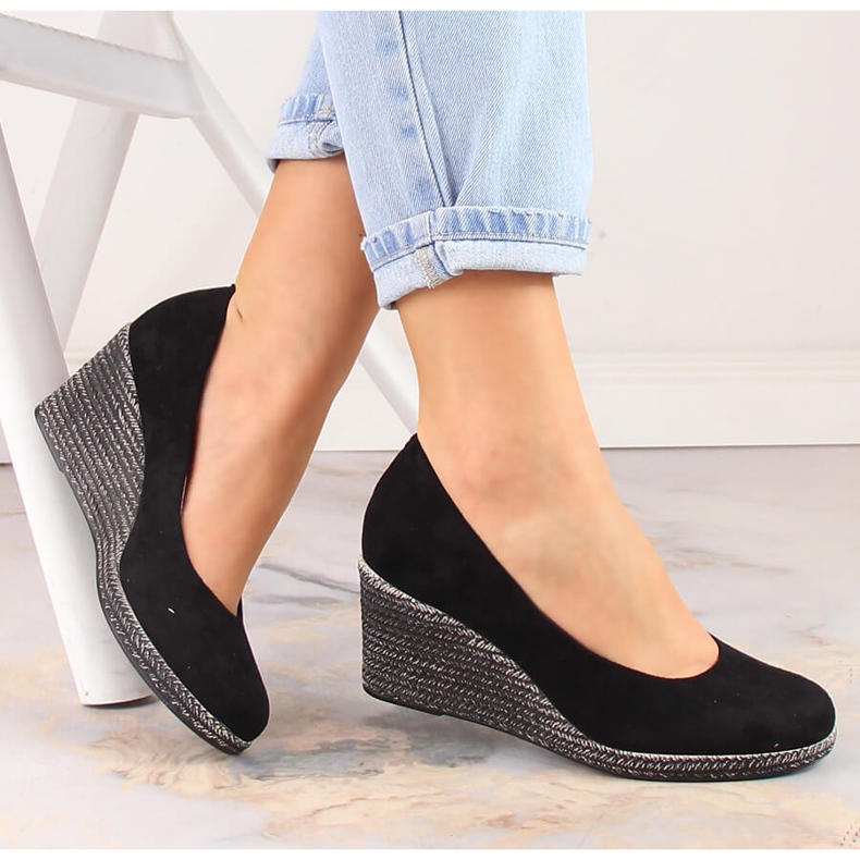 Keilpumps Potocki SZ12024 aus schwarzem Wildleder für Damen 1