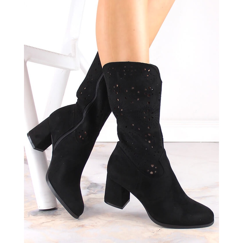 M. DASZYŃSKI Schwarze Frühlings-Cowboystiefel für Damen M.Daszyński SA156-11 1