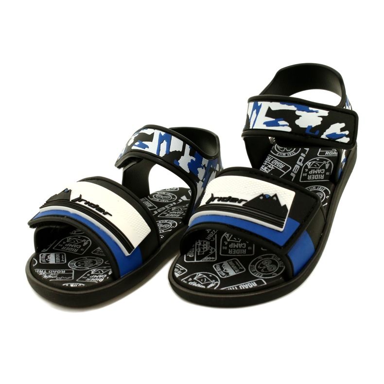 Rider Jungen Sandalen Fahrer 83453 AG294 Schwarz/Blau/Weiß 3