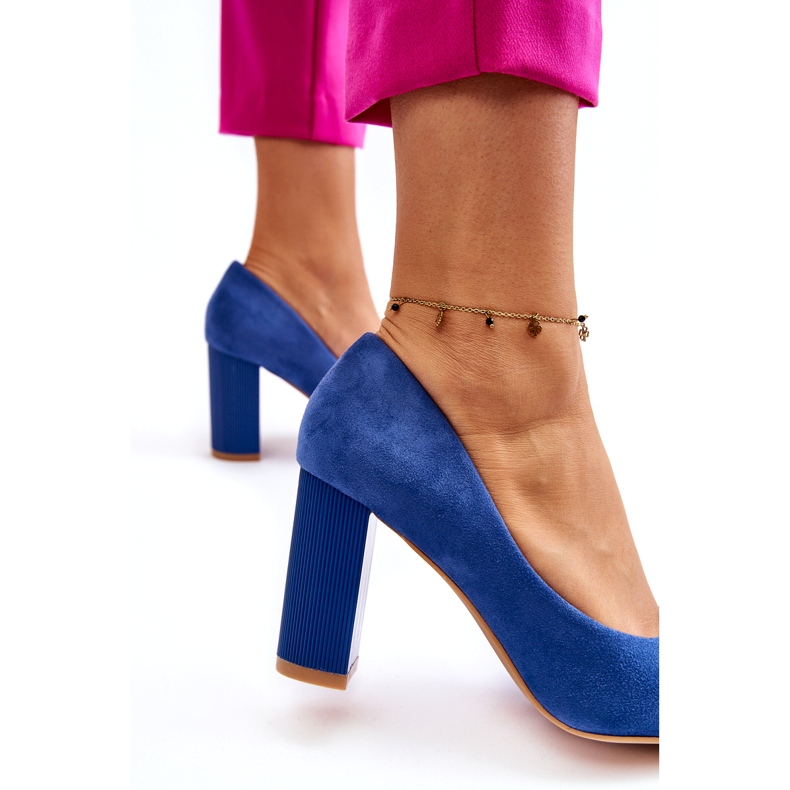 PS1 Blaue Estilia Wildleder-Pumps mit hohem Absatz 4