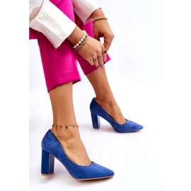 PS1 Blaue Estilia Wildleder-Pumps mit hohem Absatz 3