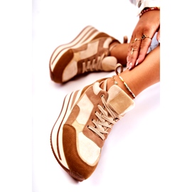 PS1 Damen Wildleder Sportschuhe Braun-Beige Elisse 3