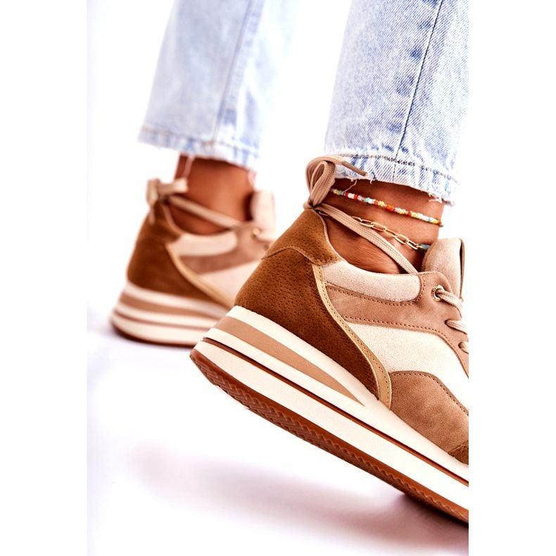 PS1 Damen Wildleder Sportschuhe Braun-Beige Elisse 2