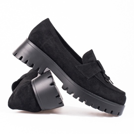 Damen Wildleder Plateauschuhe schwarz Shelovet 1