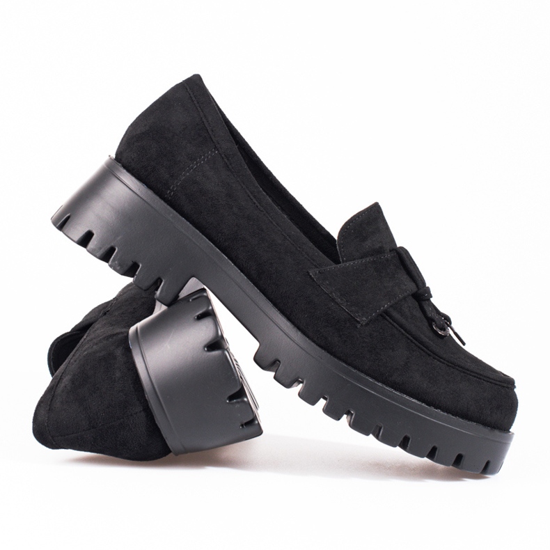 Damen Wildleder Plateauschuhe schwarz Shelovet 1