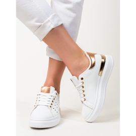 Shelovet weiße Turnschuhe mit dicken Sohlen 2