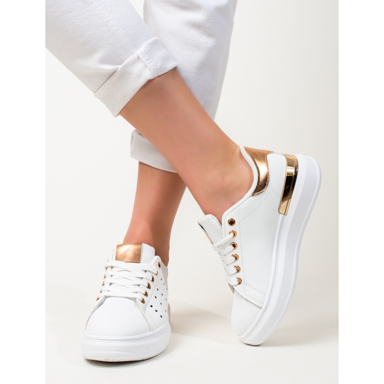 Shelovet weiße Turnschuhe mit dicken Sohlen 2