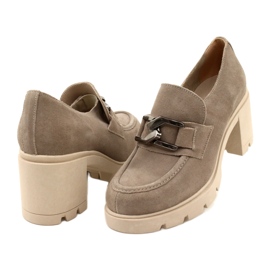 Lemar Elegante Brogues am Absatz mit dunkelsilberbeiger Dekoration Harmell 5