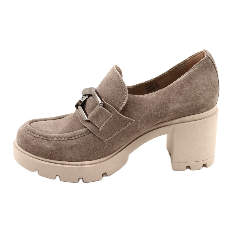 Lemar Elegante Brogues am Absatz mit dunkelsilberbeiger Dekoration Harmell 3