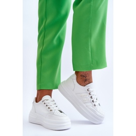 Modischer Damen-Plateau-Sneaker Weiß Claribel 2