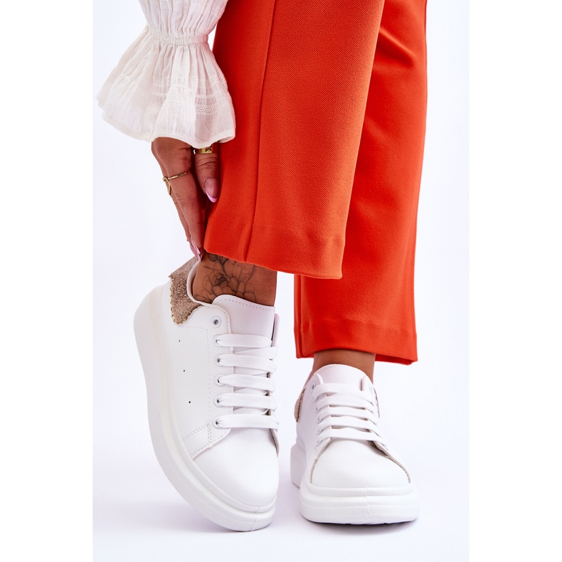 Sportschuhe für Damen mit dekorativem Muster Weiß-Gold Delight 1