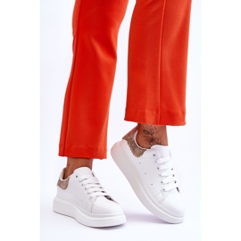 Sportschuhe für Damen mit dekorativem Muster Weiß-Gold Delight 2