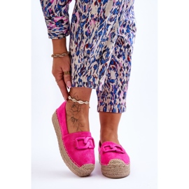 FI1 Klassische Damen-Plateau-Espadrilles Fuchsia Maurine rosa 1