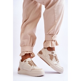 FI1 Leder Damen Sportschuhe Beige Nancey 2