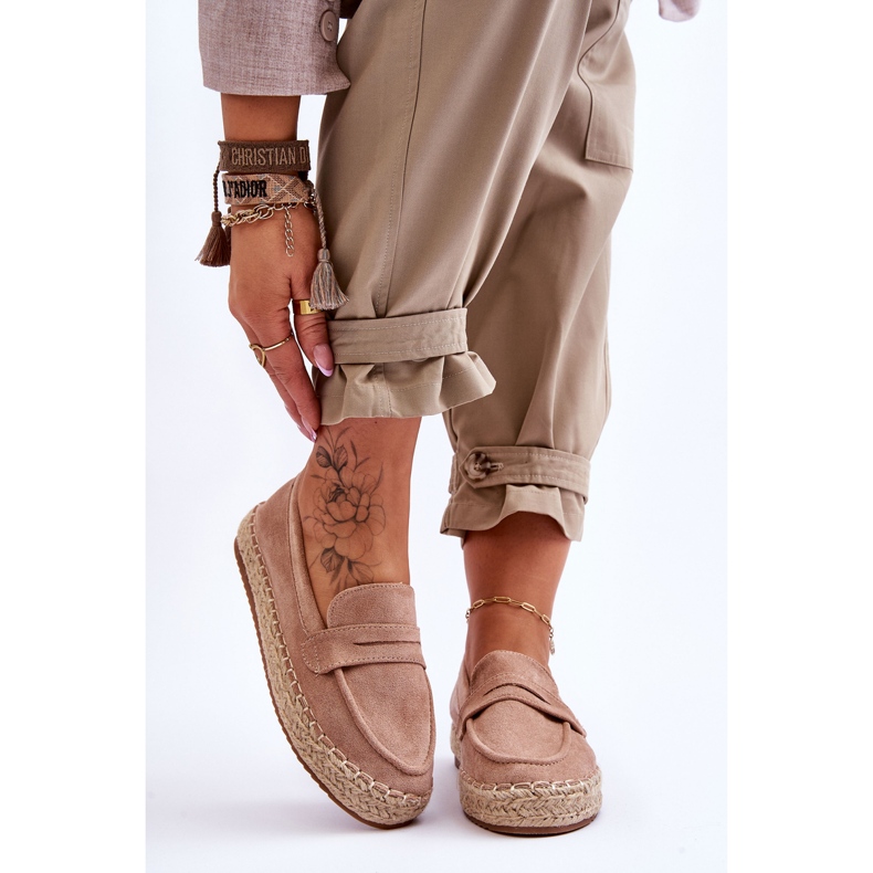 FI1 Damen Wildleder Espadrilles Beige Keyla 1
