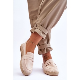 FI1 Damen Wildleder Espadrilles Hellbeige Keyla 2