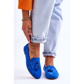 FB1 Wildleder Klassische Fransen Loafer Blau Averil 1