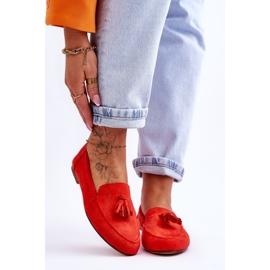 Wildleder Klassische Loafer mit Quasten Dunkelorange Averil 1