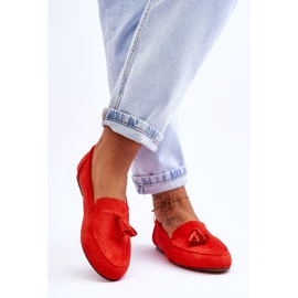 Wildleder Klassische Loafer mit Quasten Dunkelorange Averil 2