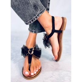 Seastar Farina Schwarze Flip-Flops mit Schleife 1