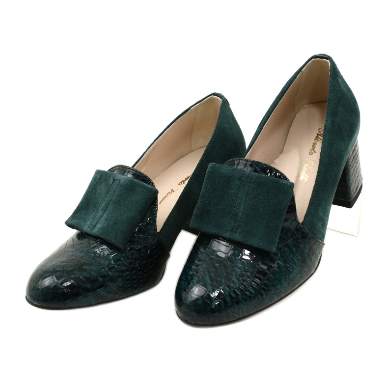 PA2 Diana Suede Green Snakeskin Pumps grün 4
