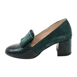 PA2 Diana Suede Green Snakeskin Pumps grün 3
