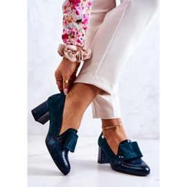 PA2 Diana Suede Green Snakeskin Pumps grün 2