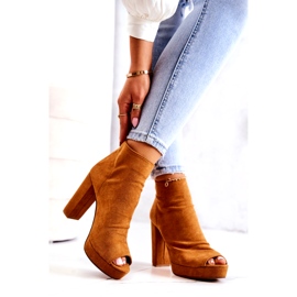 Sweet Shoes Stiefel auf einer Stange offene Zehen Camel Adore orange 2