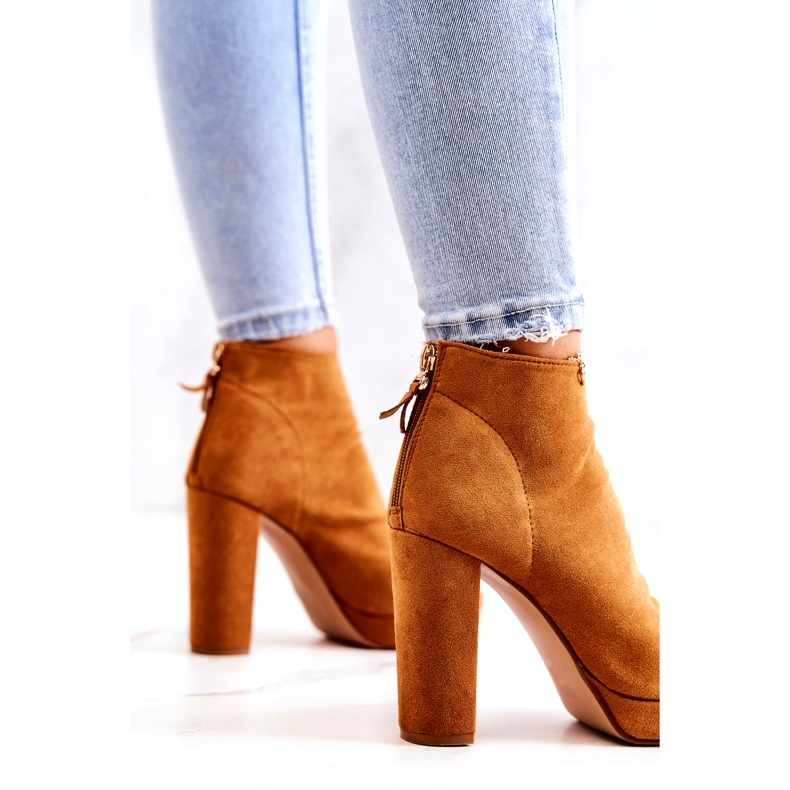 Sweet Shoes Stiefel auf einer Stange offene Zehen Camel Adore orange 1