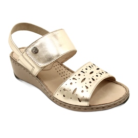 Frauen Ledersandalen Caprice 28253-20 959 Platino Metalic golden 2