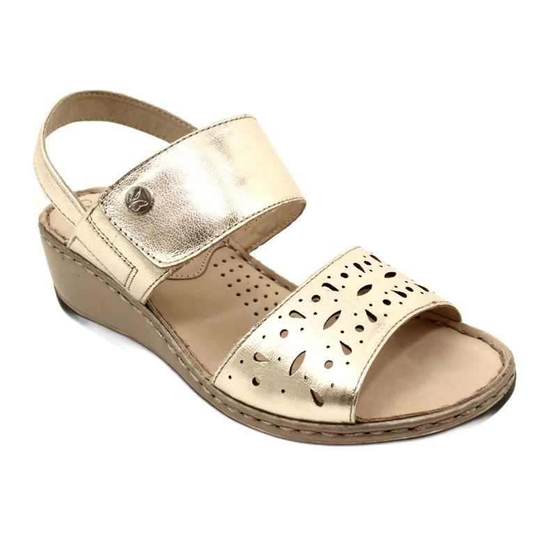 Frauen Ledersandalen Caprice 28253-20 959 Platino Metalic golden 2