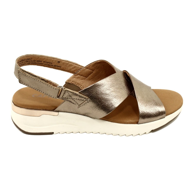 Caprice Taupe Metallic Ledersandalen 9-28702-20 341 golden 1