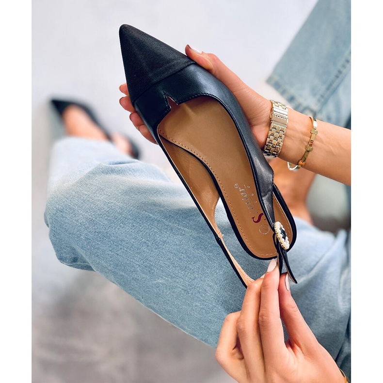 Seastar Ballerinas mit offenem Absatz von Sanaz Black schwarz 2