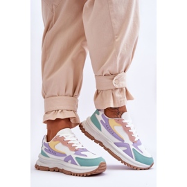 FI1 Modische Damen-Plateau-Sportschuhe Multicolor Georgette mehrfarbig 2