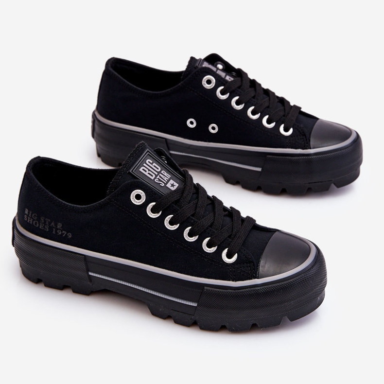 Plateau-Sneaker aus Stoff Big Star LL274149 Schwarz 1