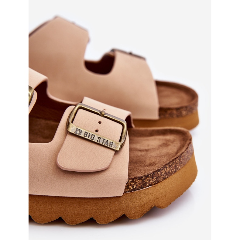 Klassische Damen Big Star Hausschuhe LL274478 Beige 1