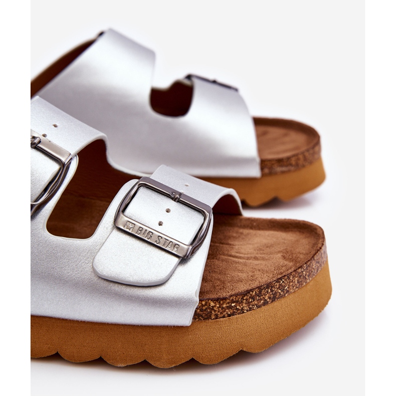 Klassische Damen Big Star Hausschuhe LL274476 Silber silber- 2