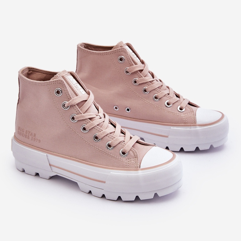 High Textil Plateau Sneaker Big Star LL274157 Nude rosa 1