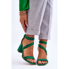 FB2 Damensandalen aus Wildleder mit hohem Absatz Green Lanes grün 1