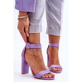 Wildleder High Heel Sandalen Lila Jacqueline 1