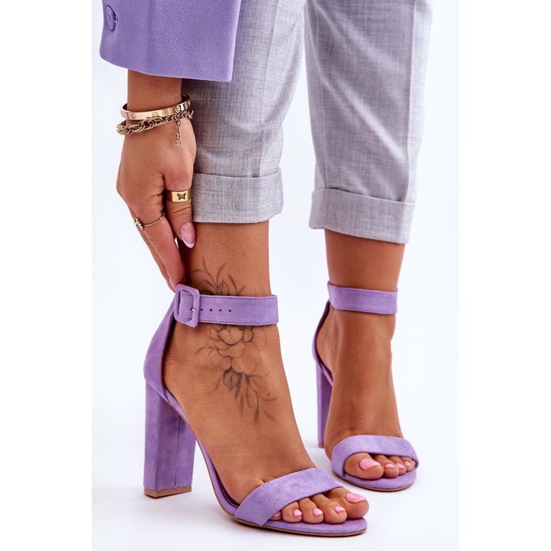 Wildleder High Heel Sandalen Lila Jacqueline 1