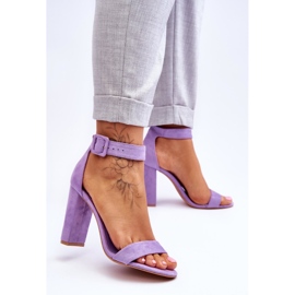 Wildleder High Heel Sandalen Lila Jacqueline 2