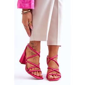 FJ1 Klassische Sandaletten mit hohem Absatz Fuchsia Lucetta rosa 1