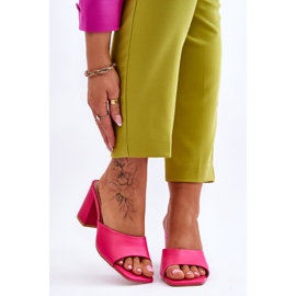 FJ1 Klassische Lederhausschuhe für Damen Fuchsia Loara rosa 1