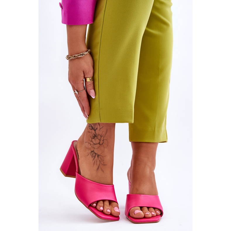 FJ1 Klassische Lederhausschuhe für Damen Fuchsia Loara rosa 1