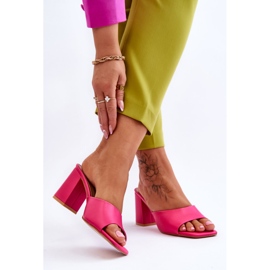 FJ1 Klassische Lederhausschuhe für Damen Fuchsia Loara rosa 2