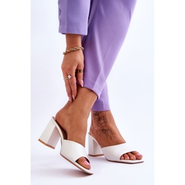 FJ1 Klassische Lederpantoffeln für Damen Weiß Loara 2