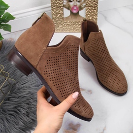 Vinceza Frühlingsstiefel aus durchbrochenem Wildleder beige 1