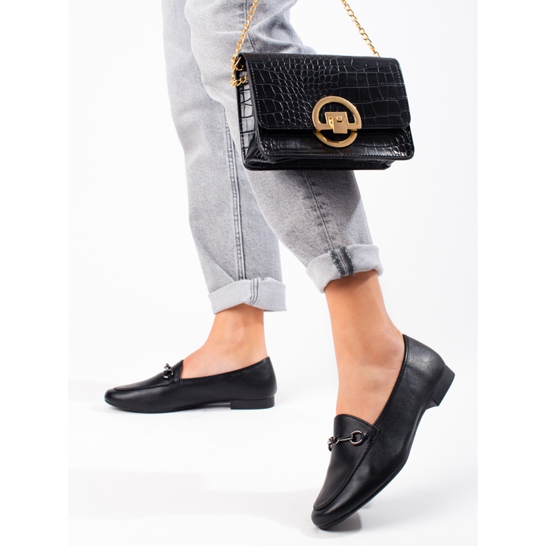 VINCEZA schwarze Damenloafer 1